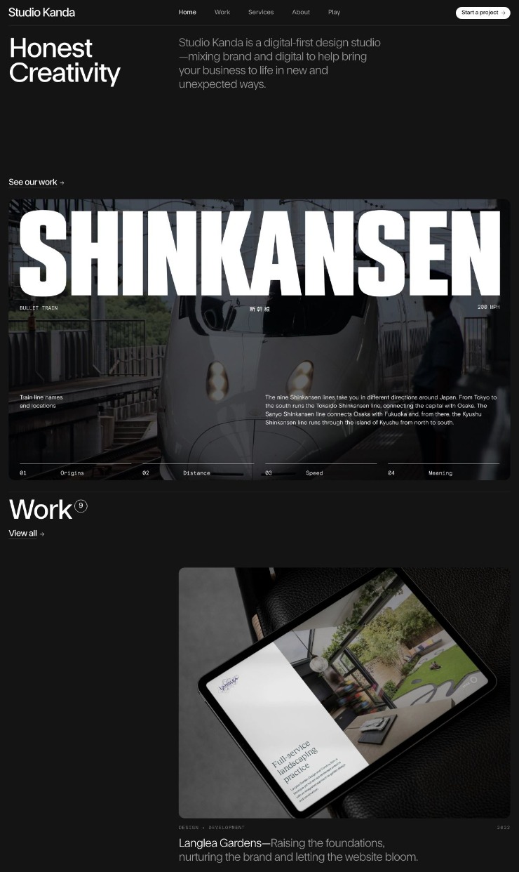Studio Kanda — website design on Landdding