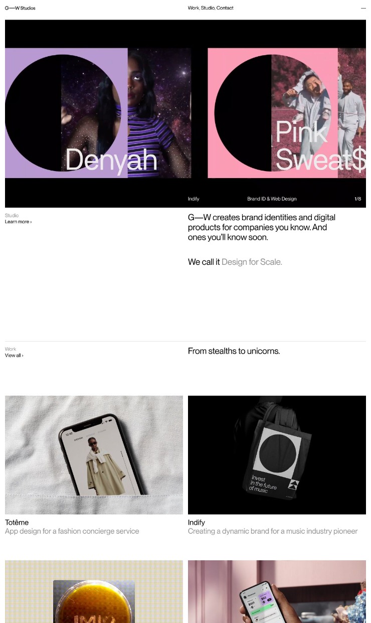 G—W Studios — website design on Landdding