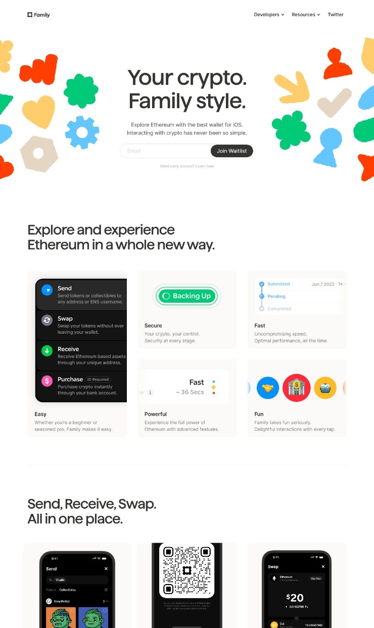 Family — website design on Landdding