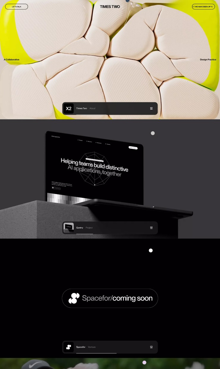 Times Two — website design on Landdding