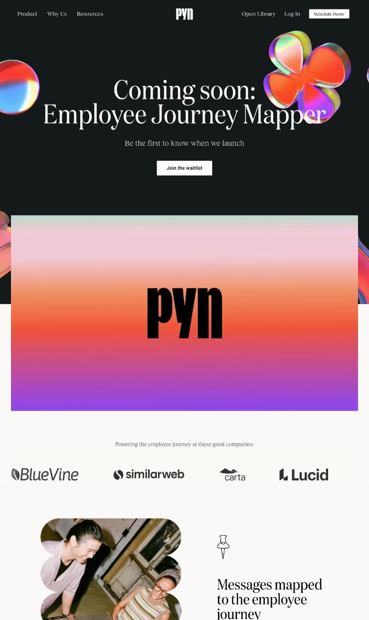 Pyn — website design on Landdding
