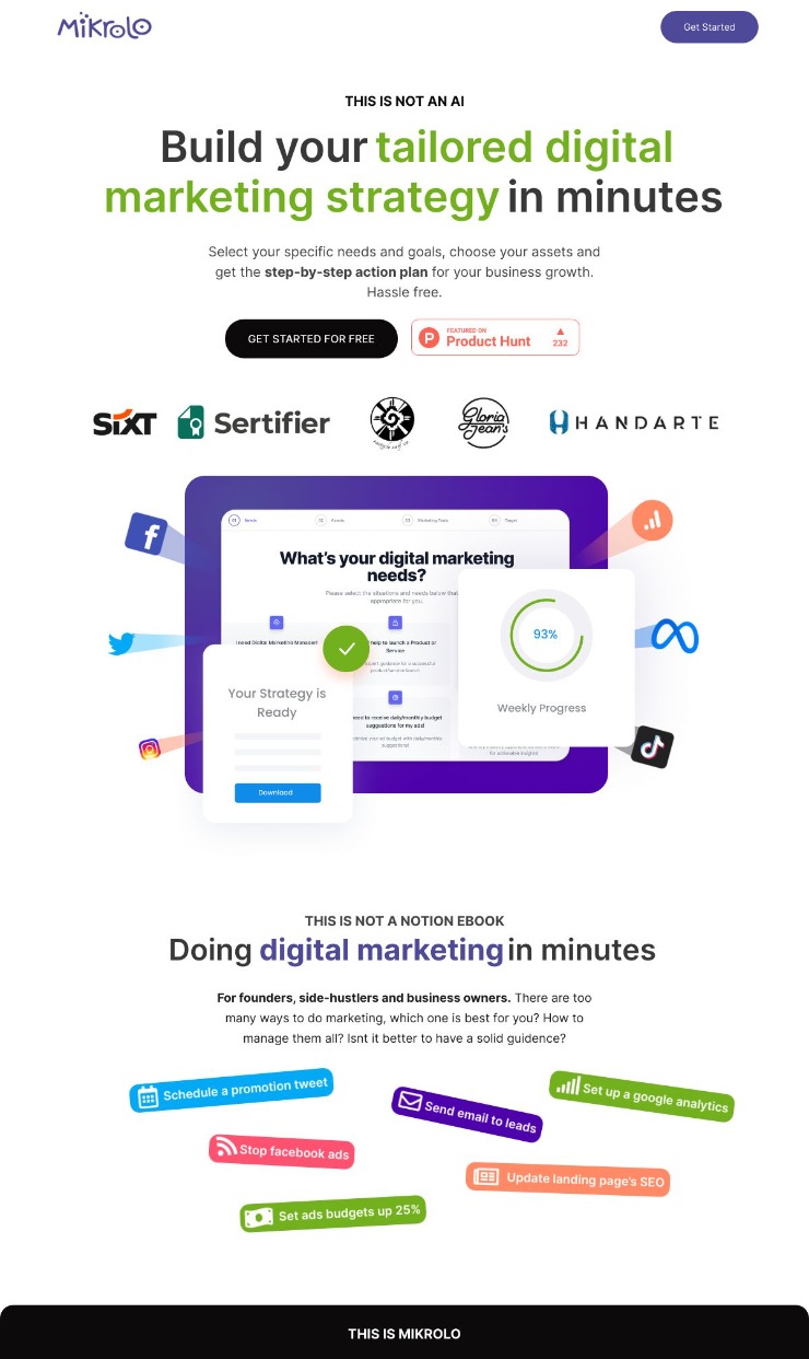 Mikrolo — website design on Landdding