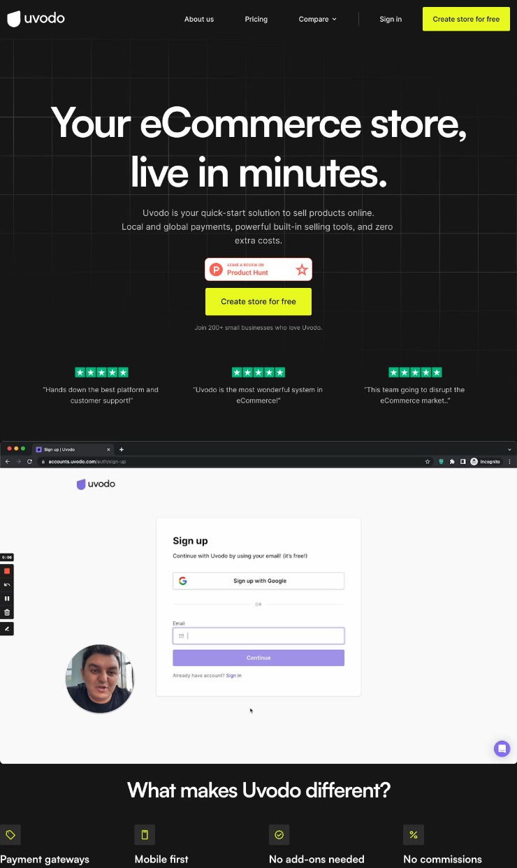 Uvodo — website design on Landdding