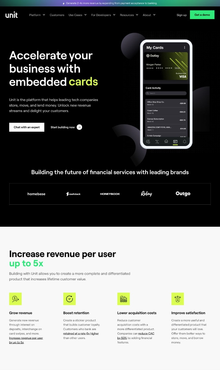 Unit — website design on Landdding