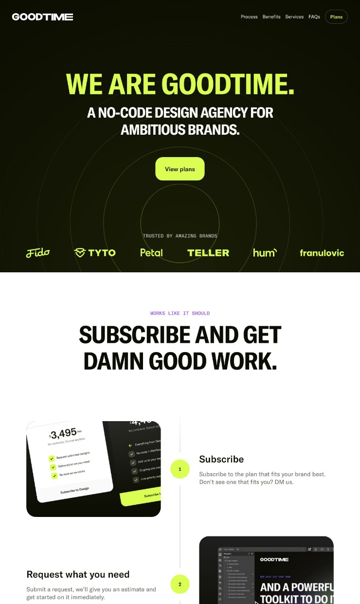 Good Time — website design on Landdding