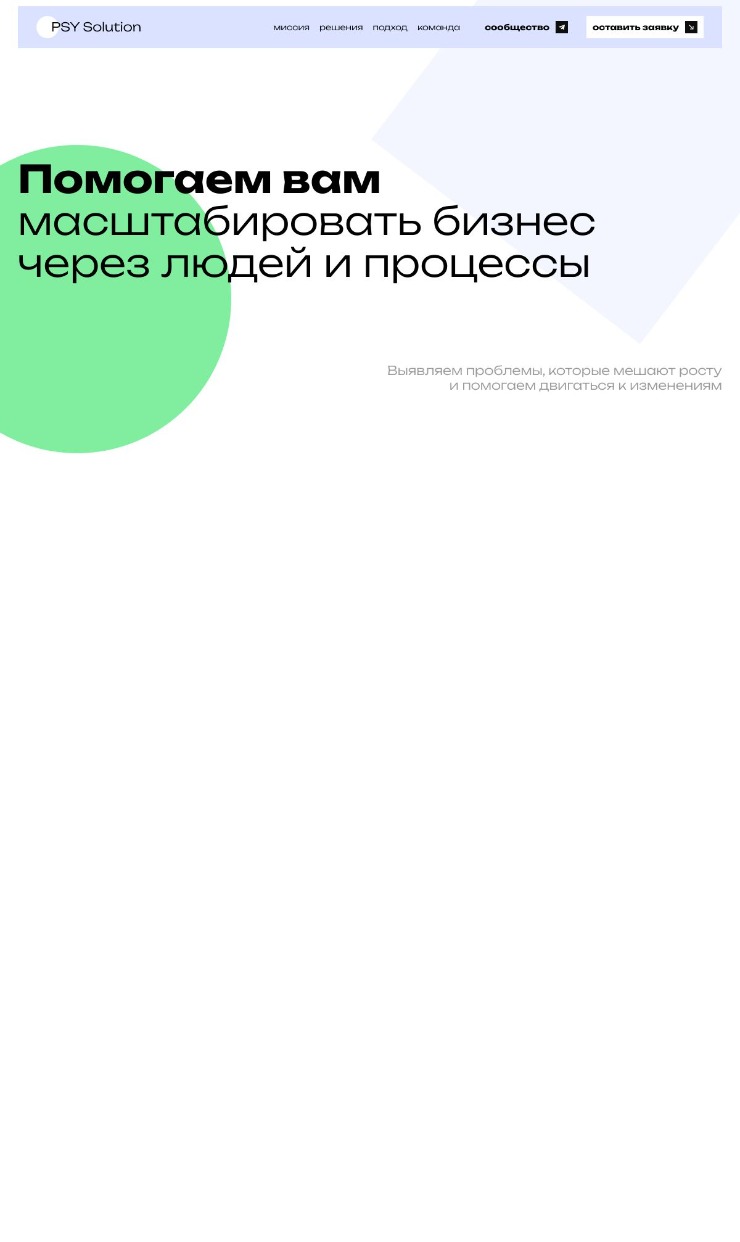 PSY Solution | Business consulting — website design on Landdding