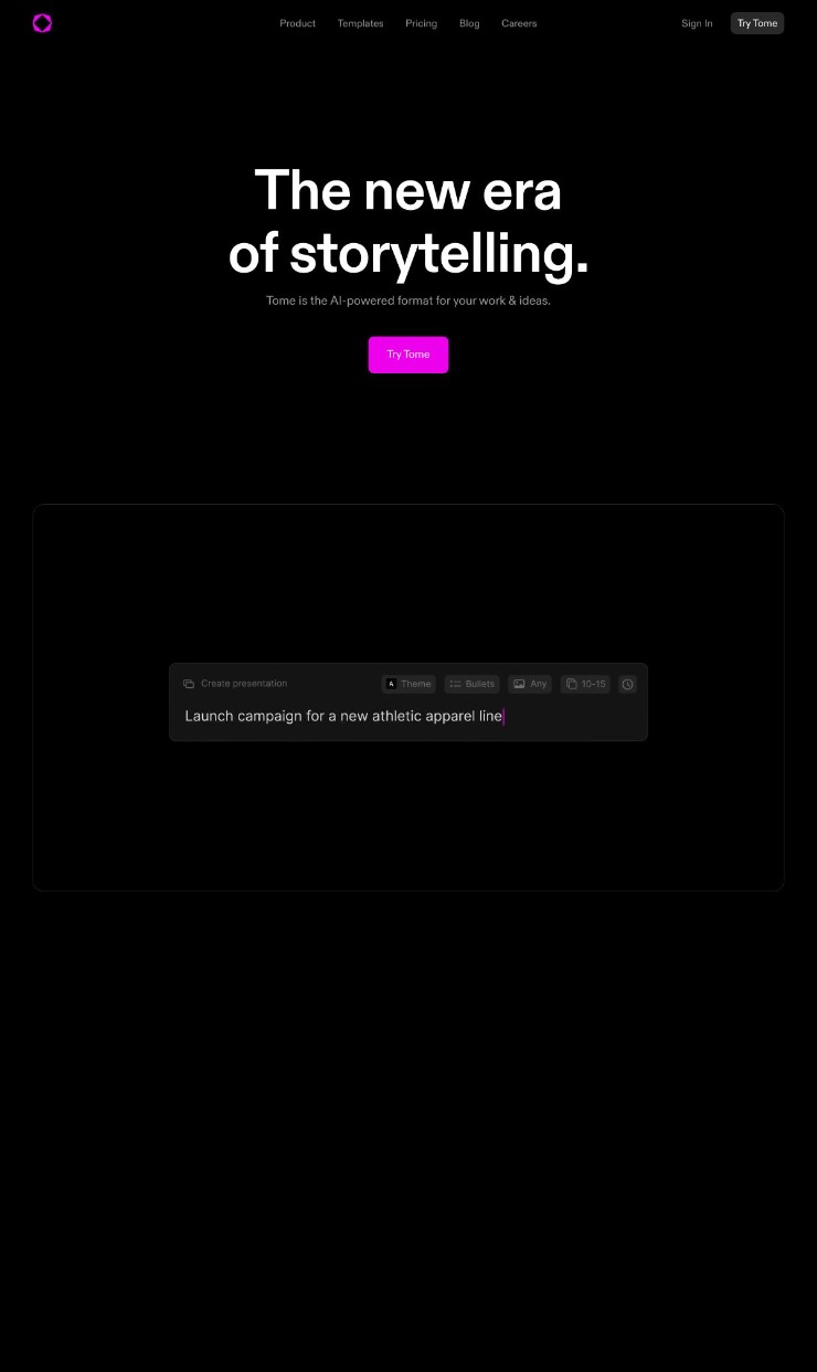 Tome — website design on Landdding