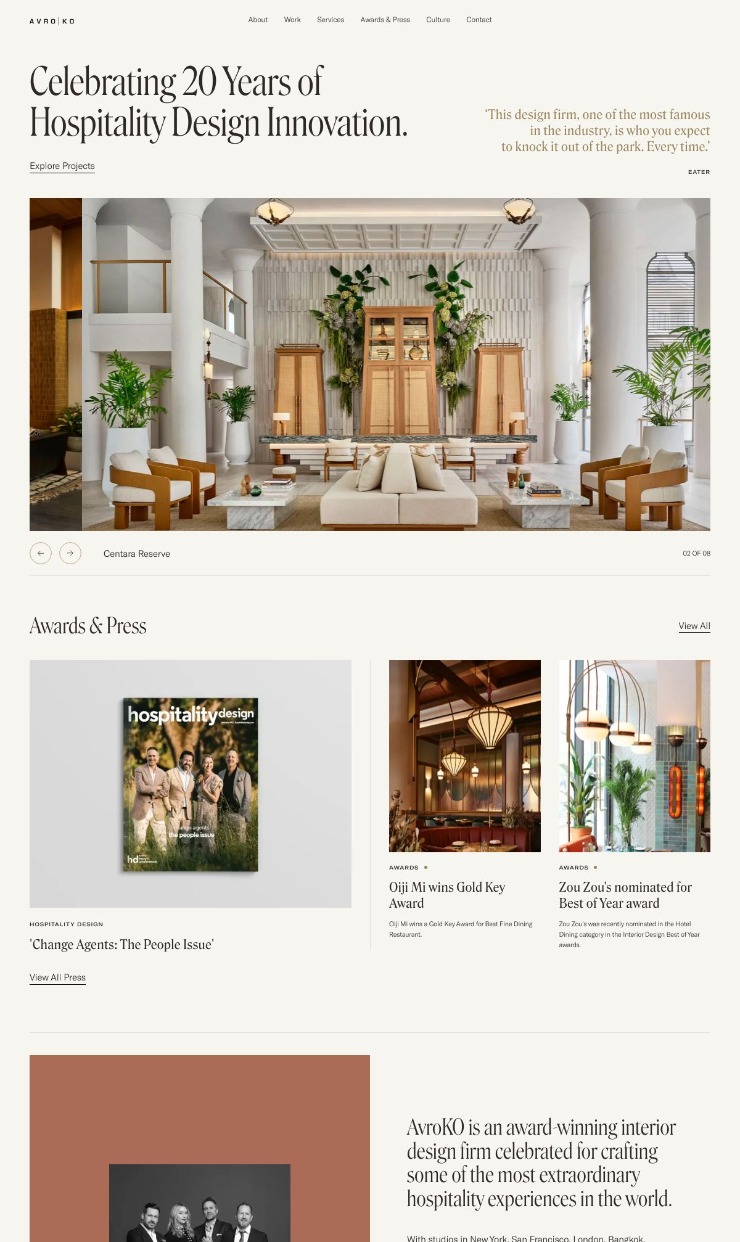 Avroko — website design on Landdding