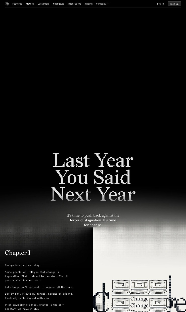 Last Year You Said Next Year – Linear — website design on Landdding