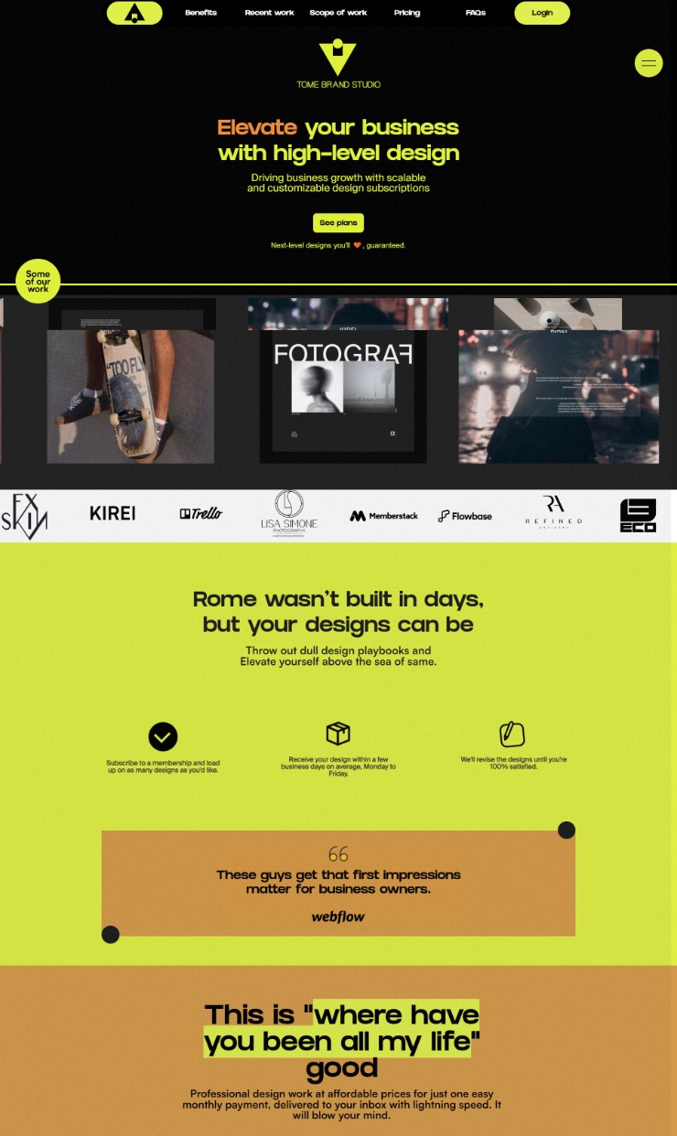 Landing Page for my design business — website design on Landdding