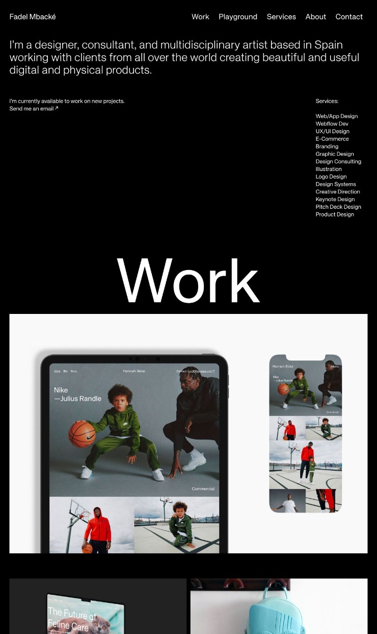Fadel Mbacké — website design on Landdding