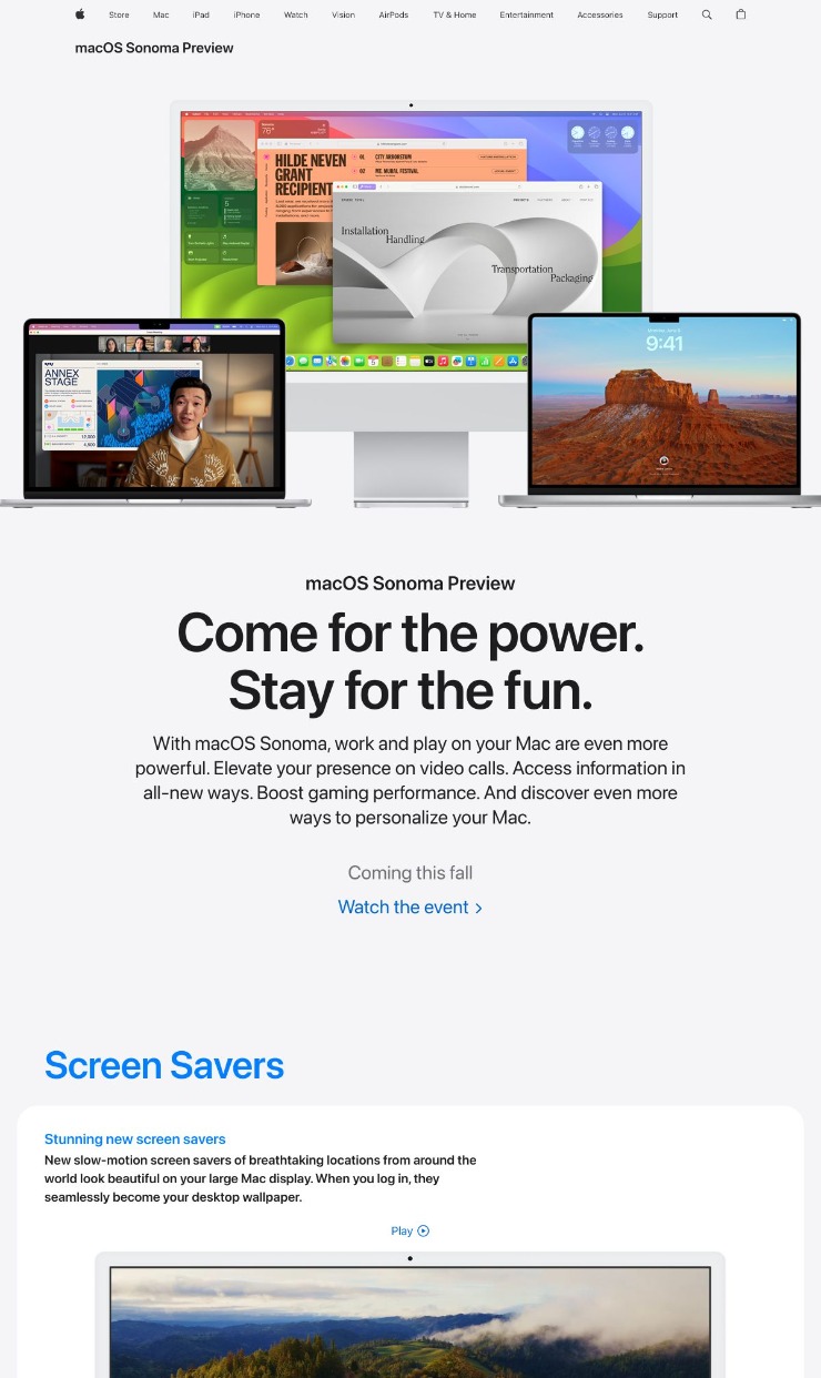 macOS Sonoma Preview - Apple — website design on Landdding