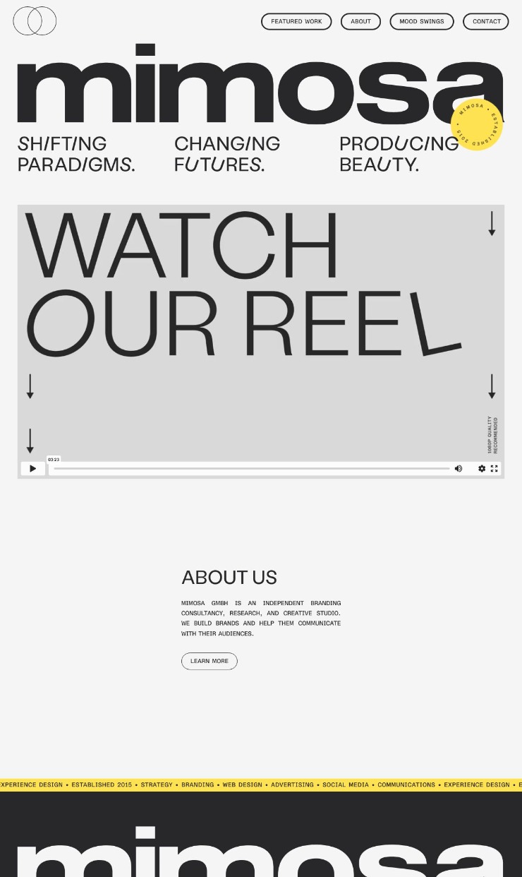 mimosa  — website design on Landdding