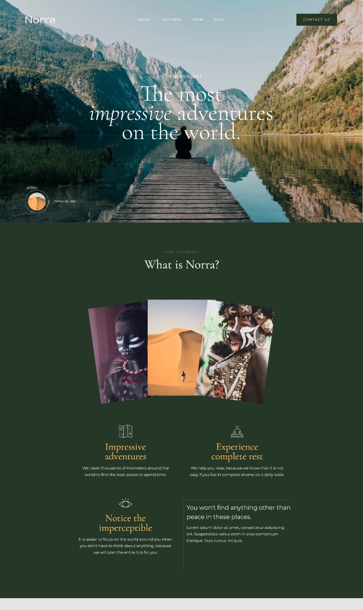 Norra - Travel Webflow Template — website design on Landdding