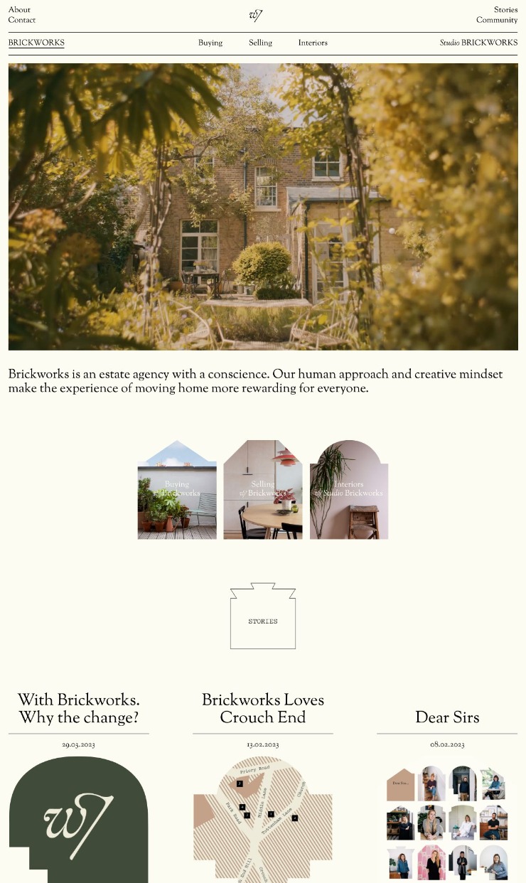 Brickworks London — website design on Landdding