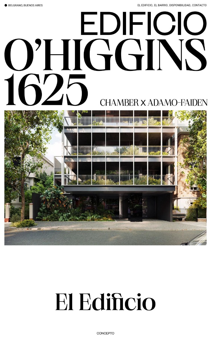 O'Higgins 1625 — website design on Landdding