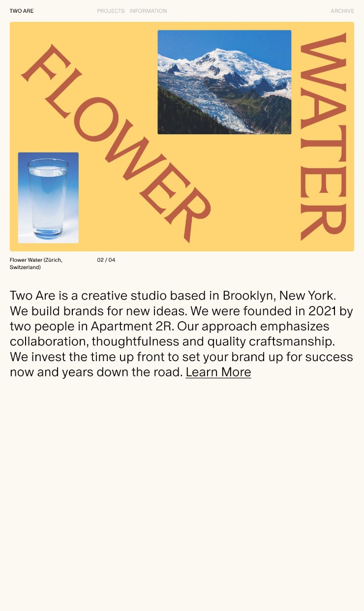 TWO ARE — A Branding & Design Studio — website design on Landdding