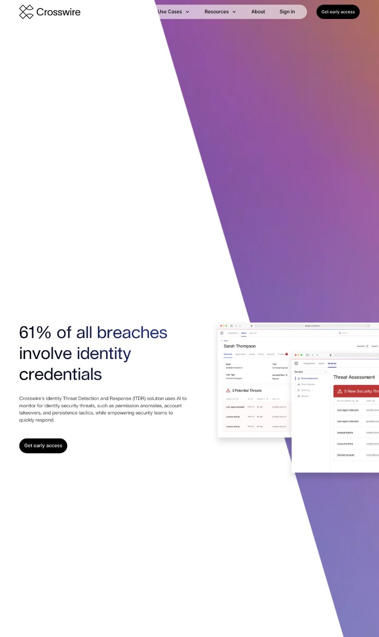 Crosswire — website design on Landdding
