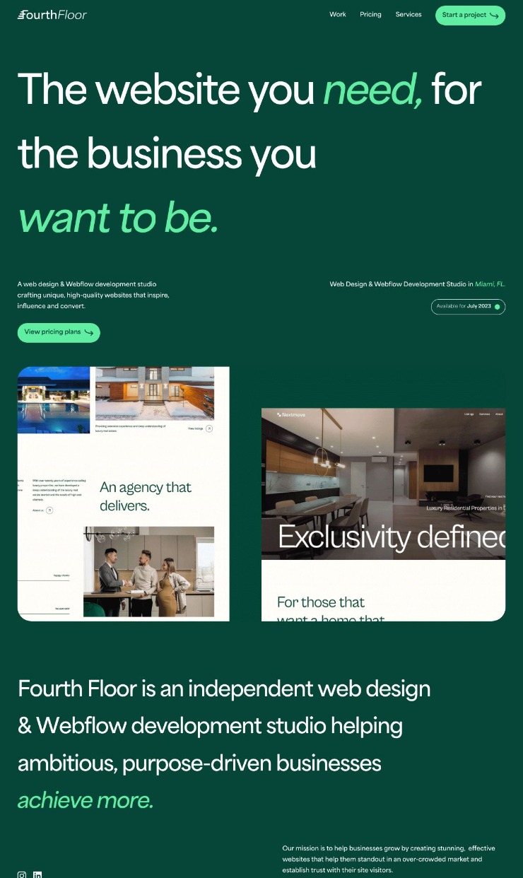 FourthFloor — website design on Landdding
