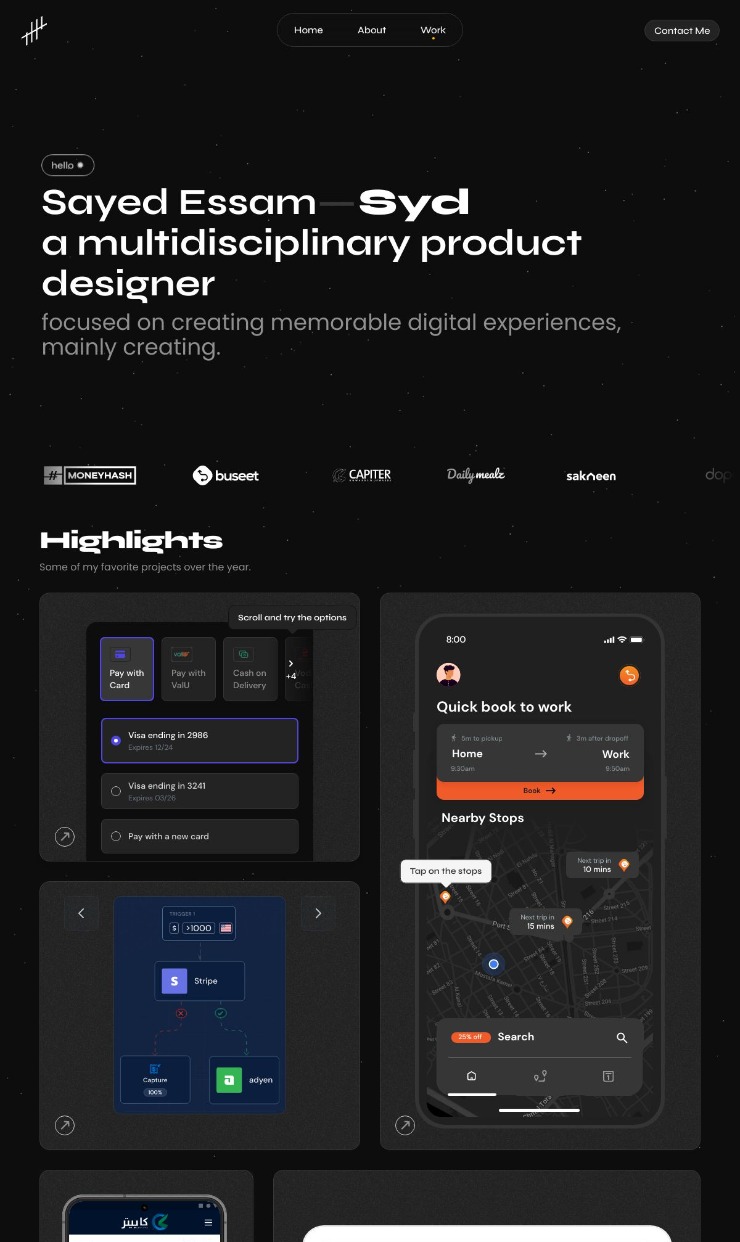 Product Design Portfolio - Sayed Essam — website design on Landdding