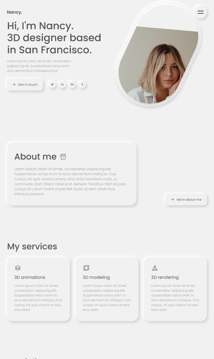 Nancy - Portfolio Webflow Template — website design on Landdding