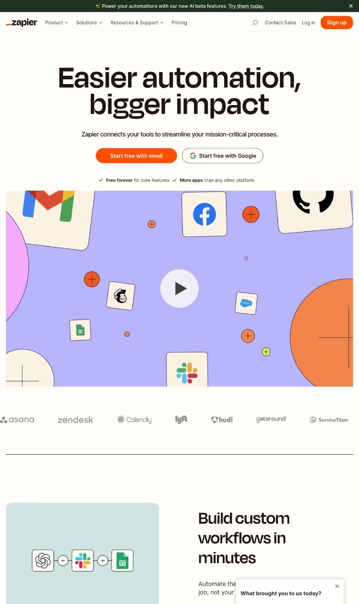 Zapier — website design on Landdding