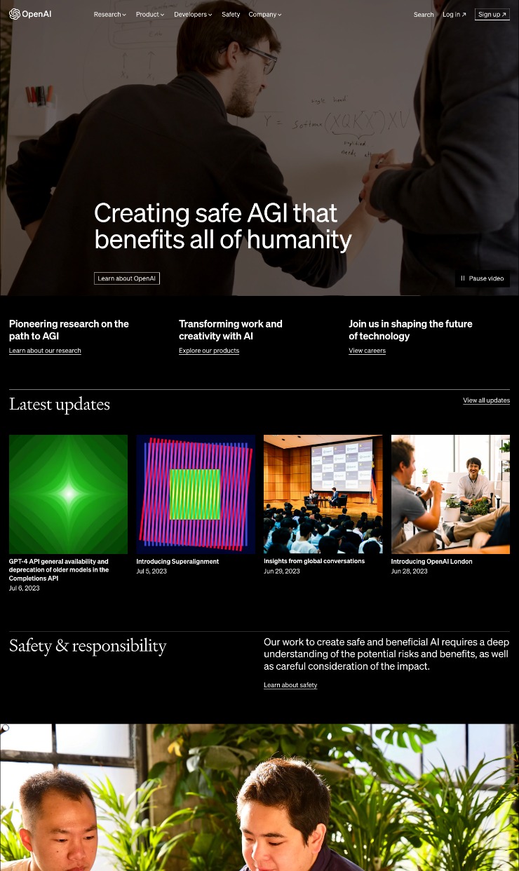 Open AI — website design on Landdding