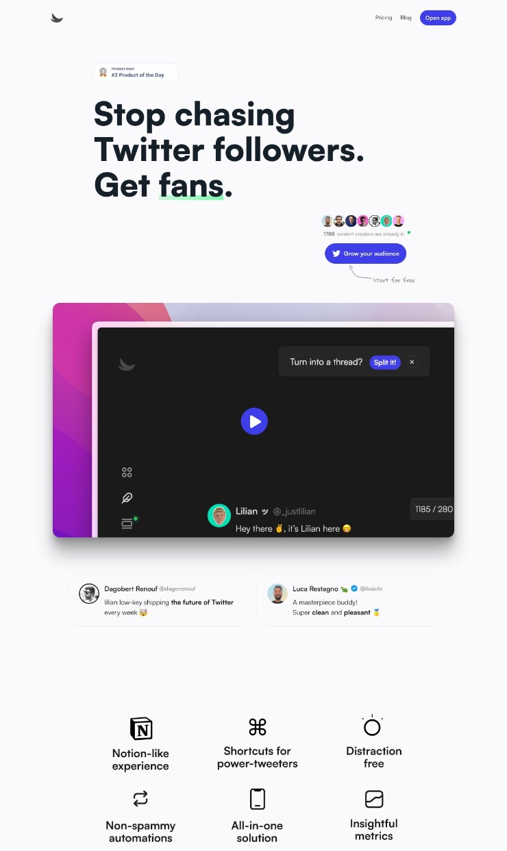 Sidebird — website design on Landdding