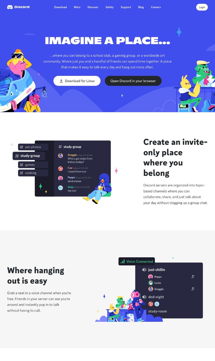Discord — website design on Landdding