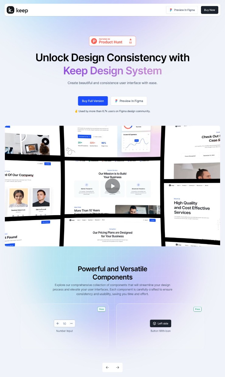 Keep Design — website design on Landdding