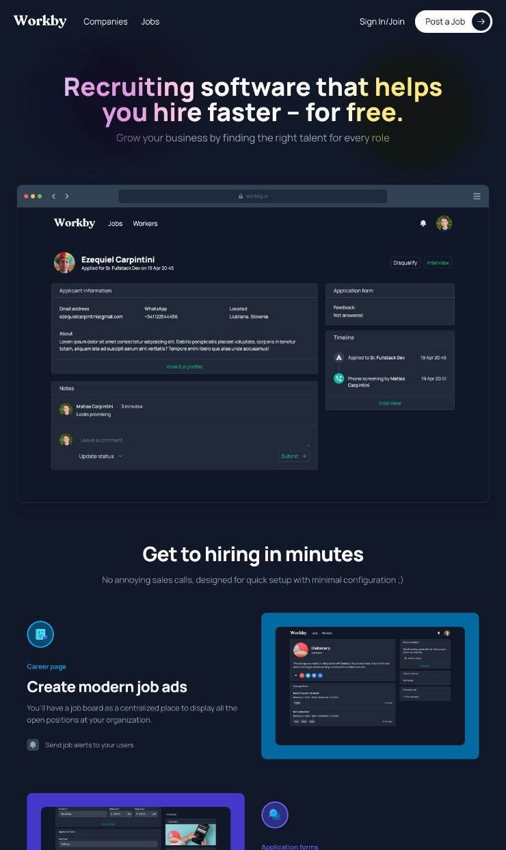 Workby — website design on Landdding
