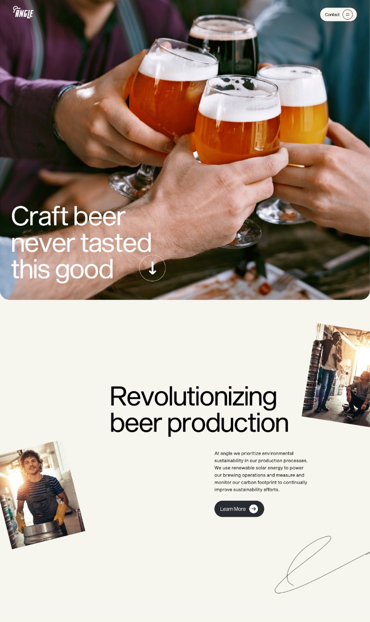 Angle Brewery — website design on Landdding
