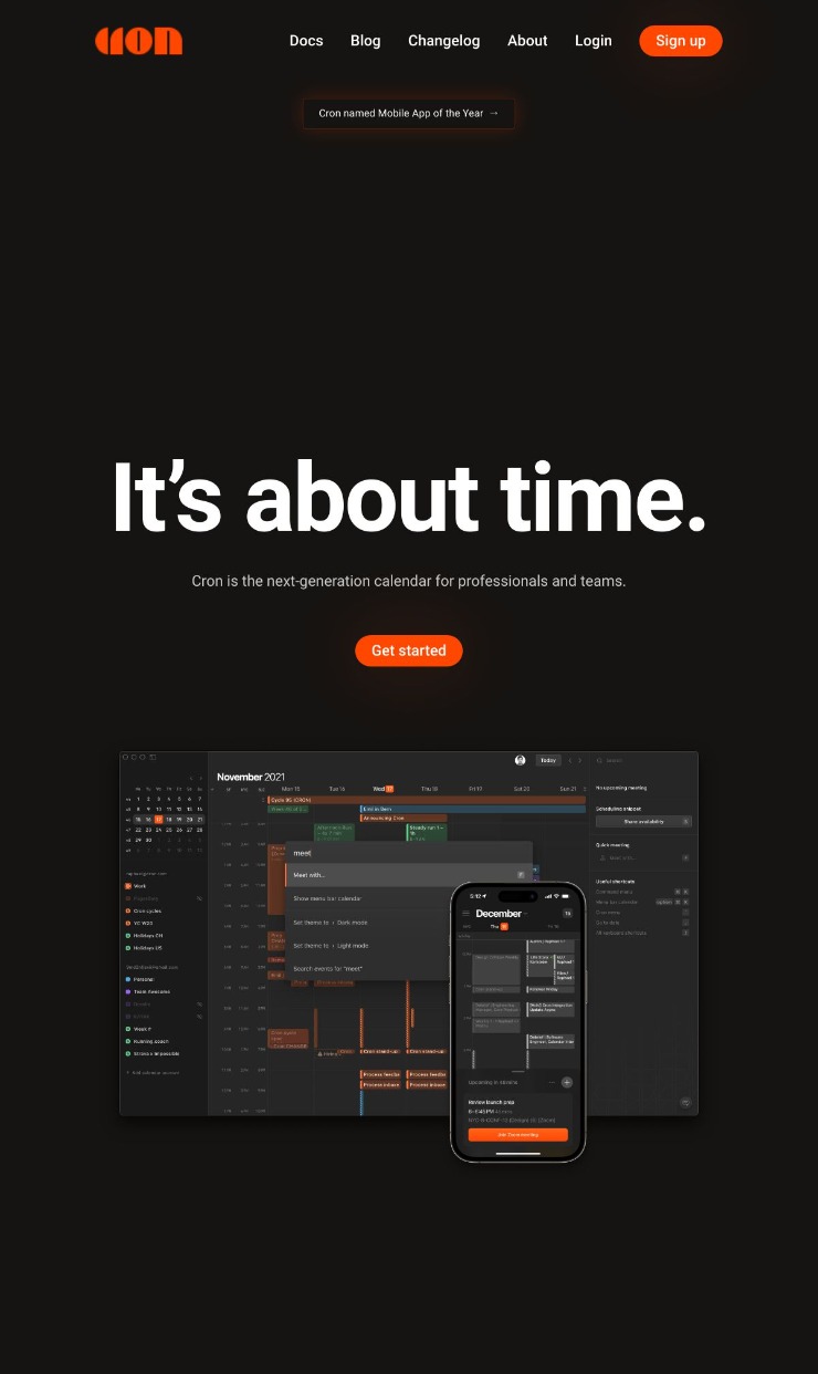 Cron — website design on Landdding