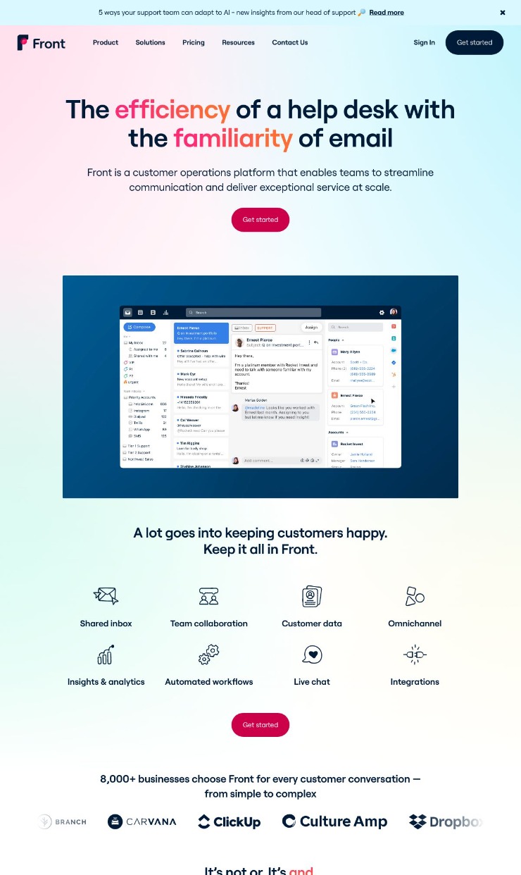 Front — website design on Landdding