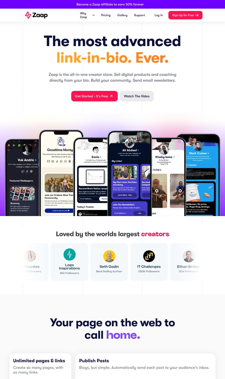 Zaap — website design on Landdding