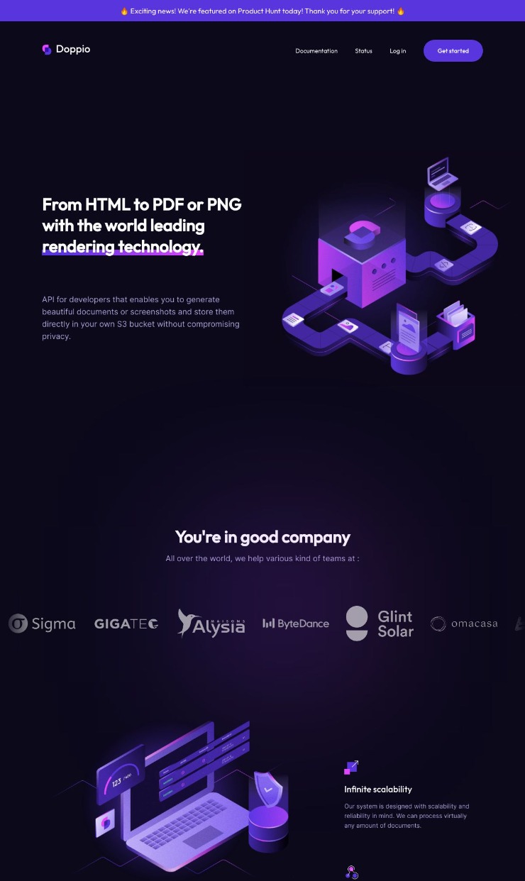 Doppio — website design on Landdding