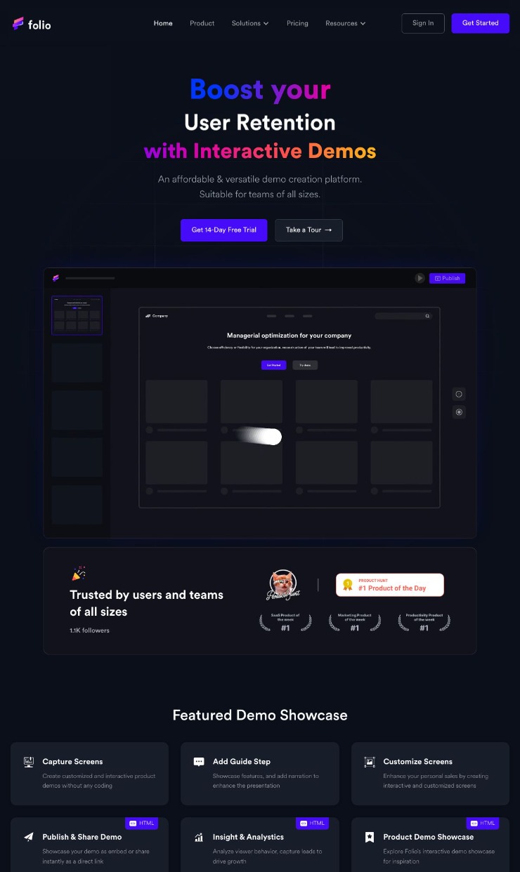 Folio — website design on Landdding