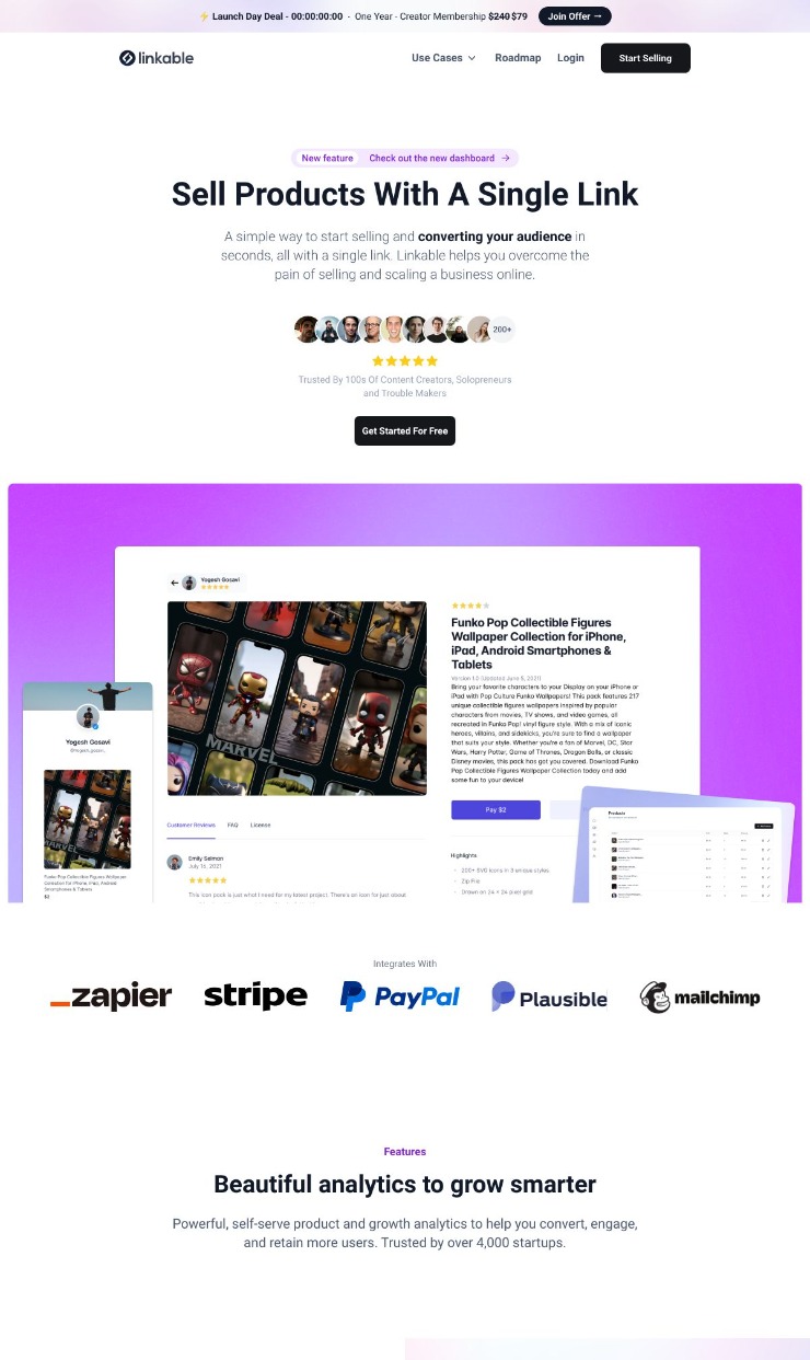 Linkable — website design on Landdding