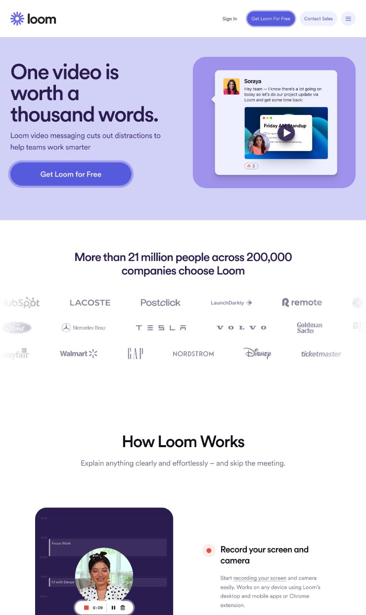 Loom — website design on Landdding