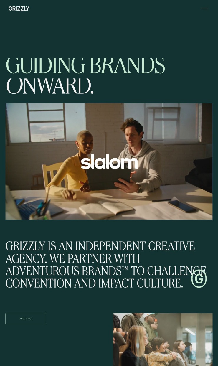 GRIZZLY — website design on Landdding