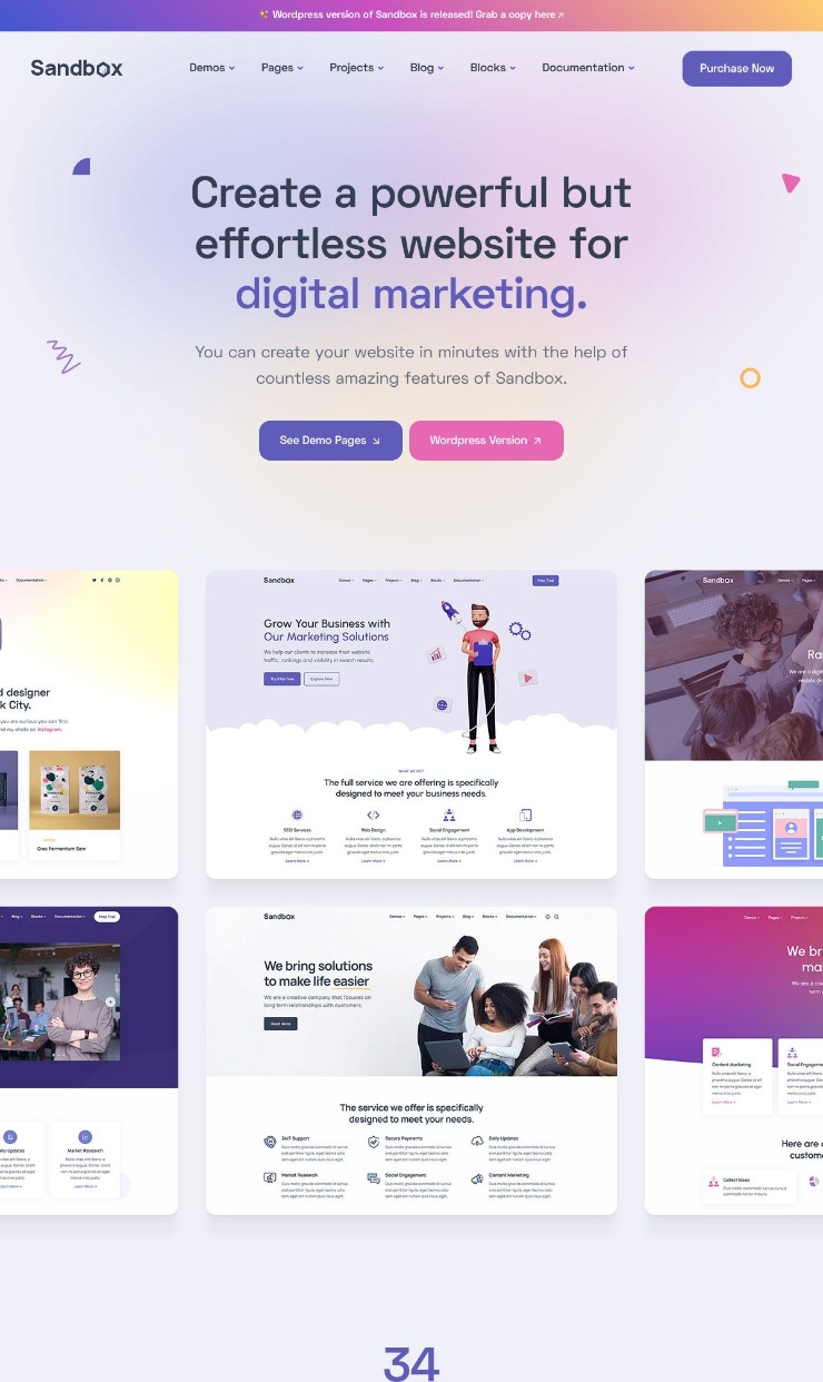 Sandbox - Bootstrap Template — website design on Landdding