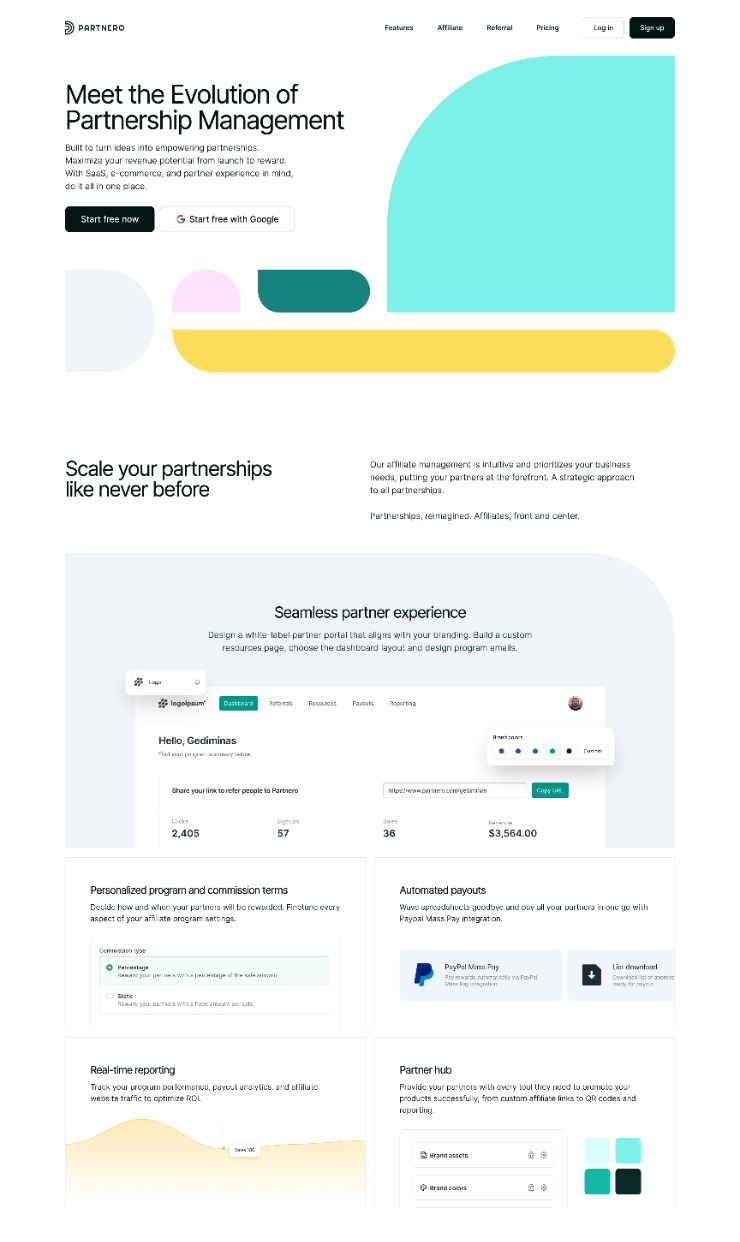 Partnero — website design on Landdding