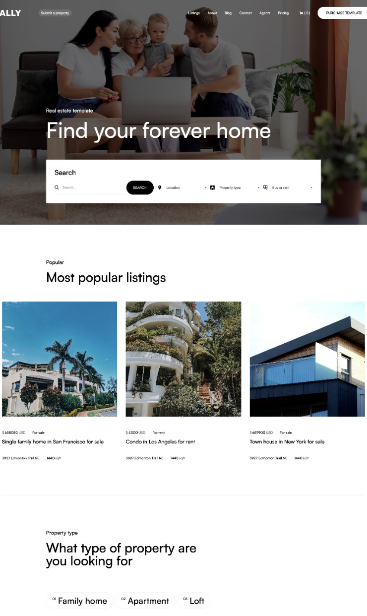 Really - real estate Webflow template — website design on Landdding