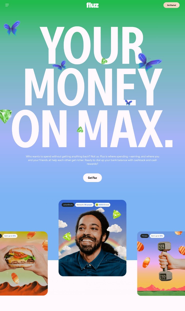 Fluz — website design on Landdding