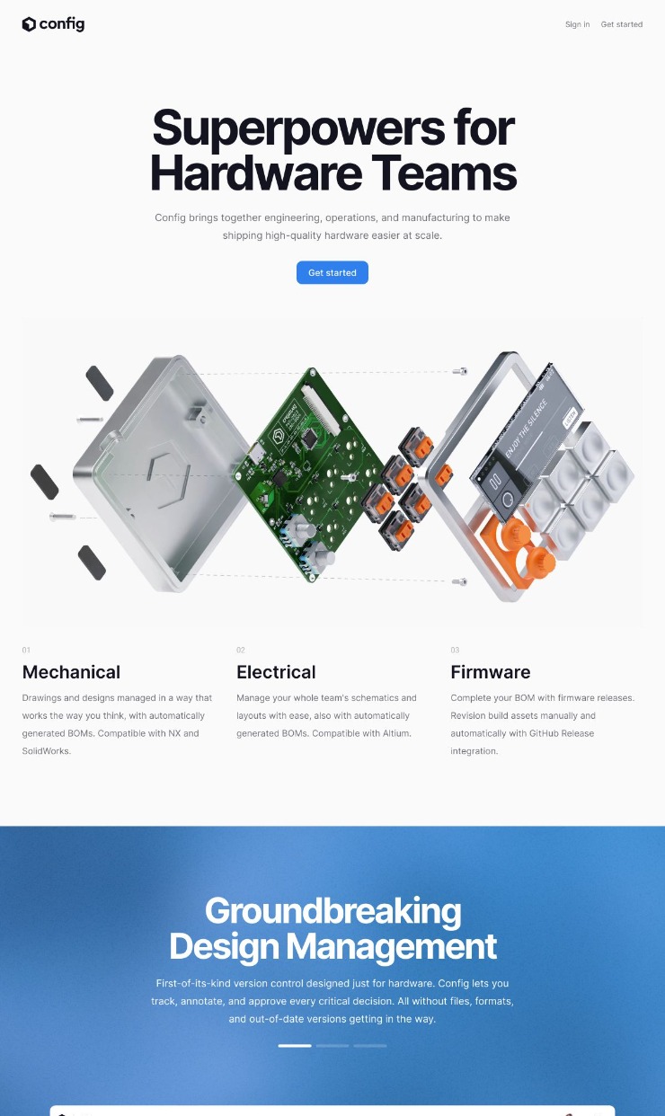 Config — website design on Landdding