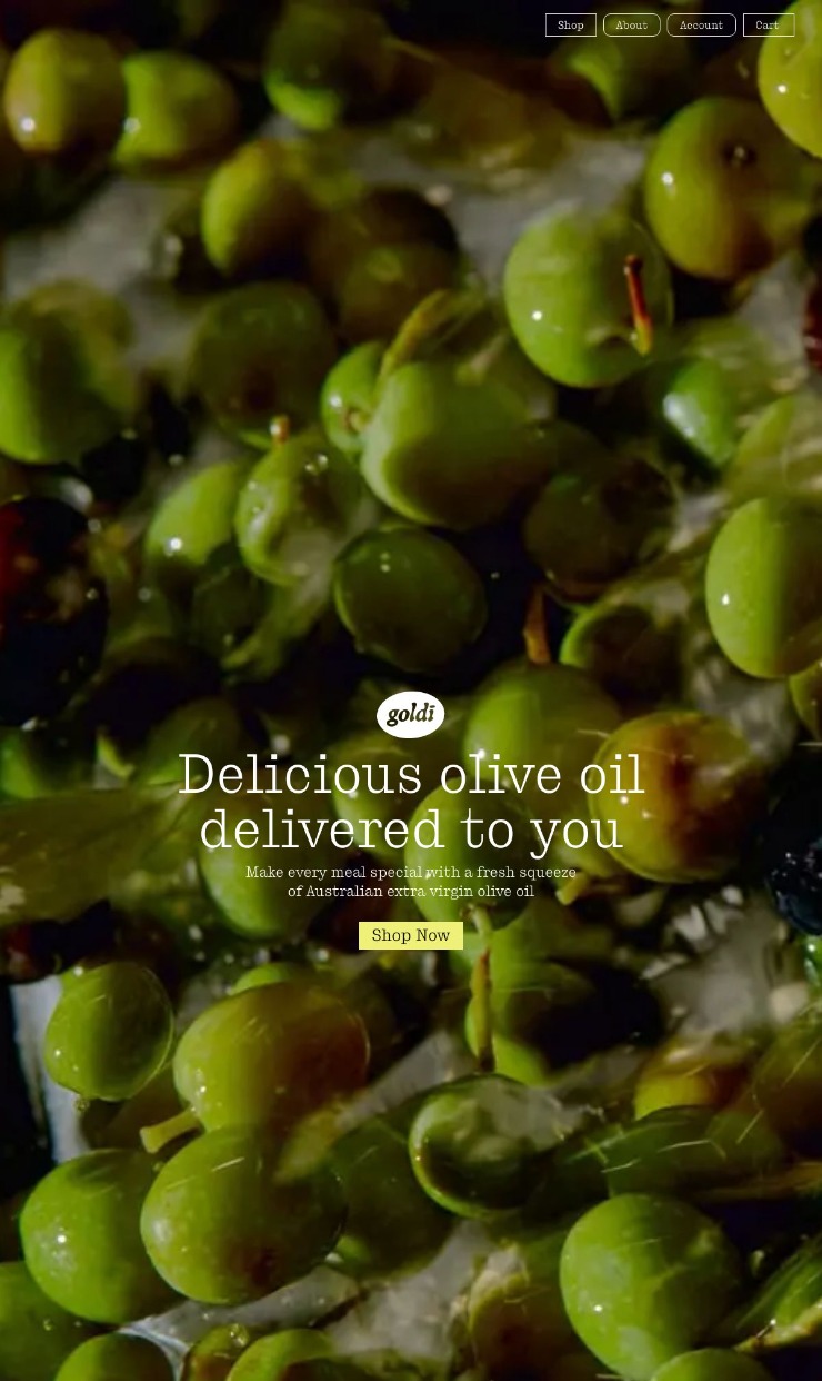 Goldi — website design on Landdding