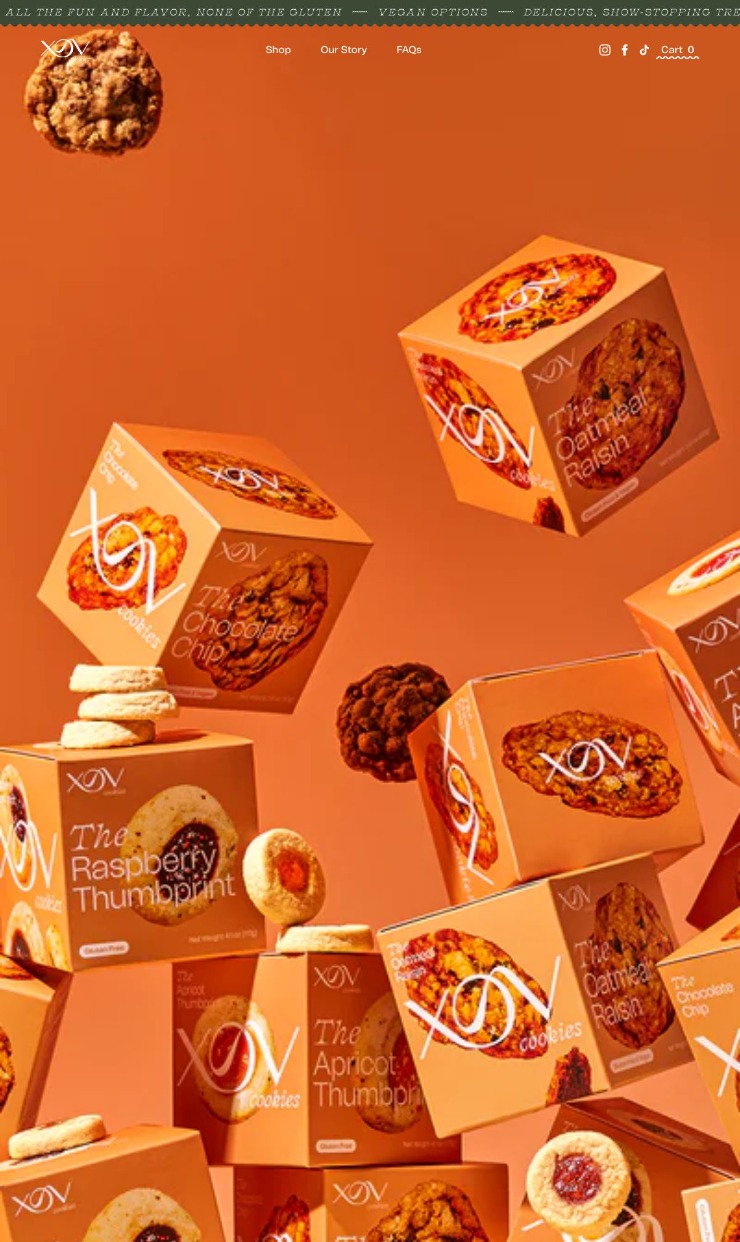 XOV Cookies — website design on Landdding