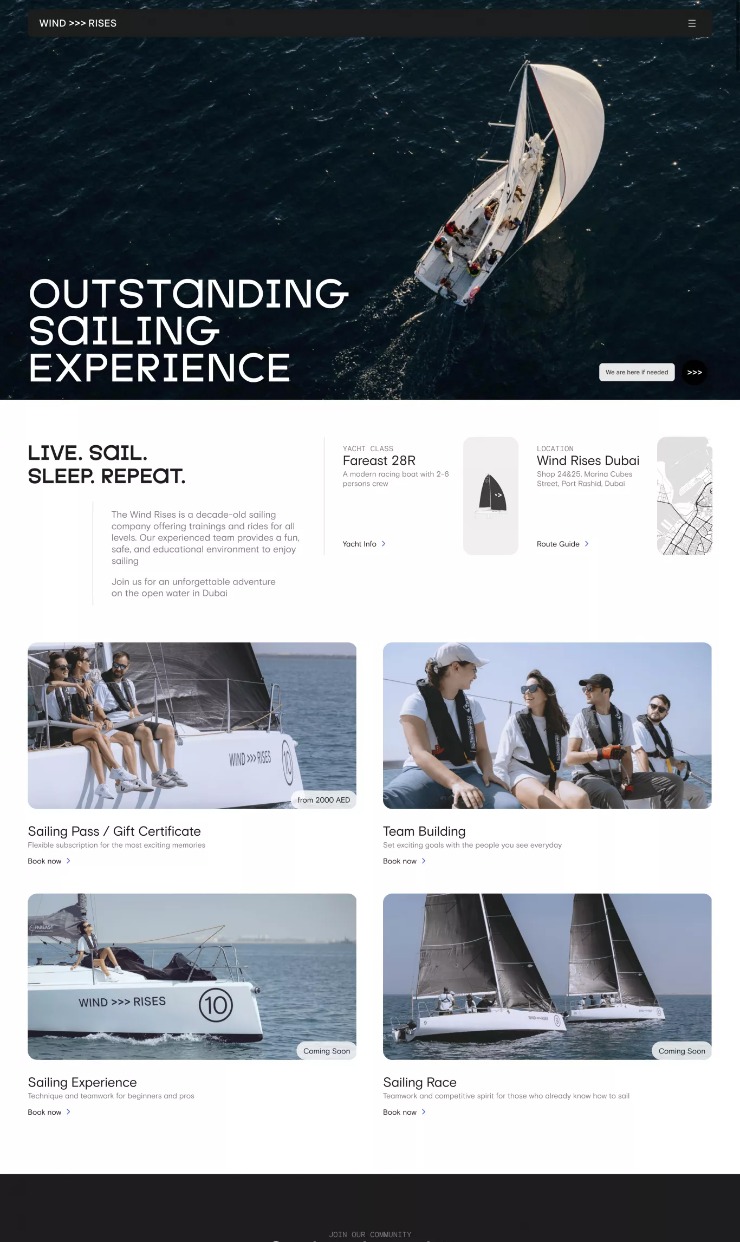 Wind Rises — website design on Landdding