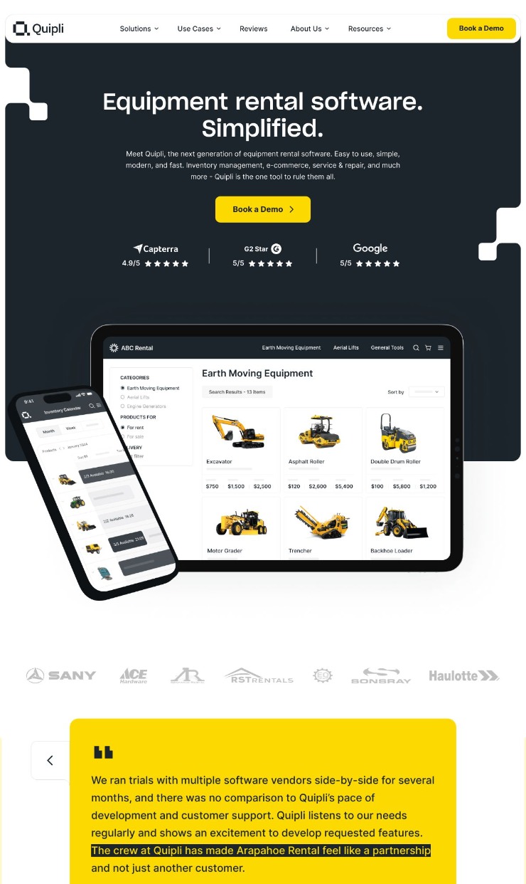 Quipli — website design on Landdding