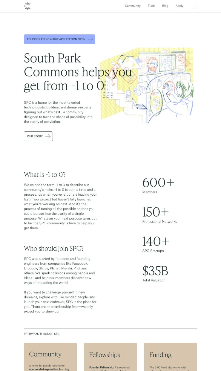 South Park Commons — website design on Landdding